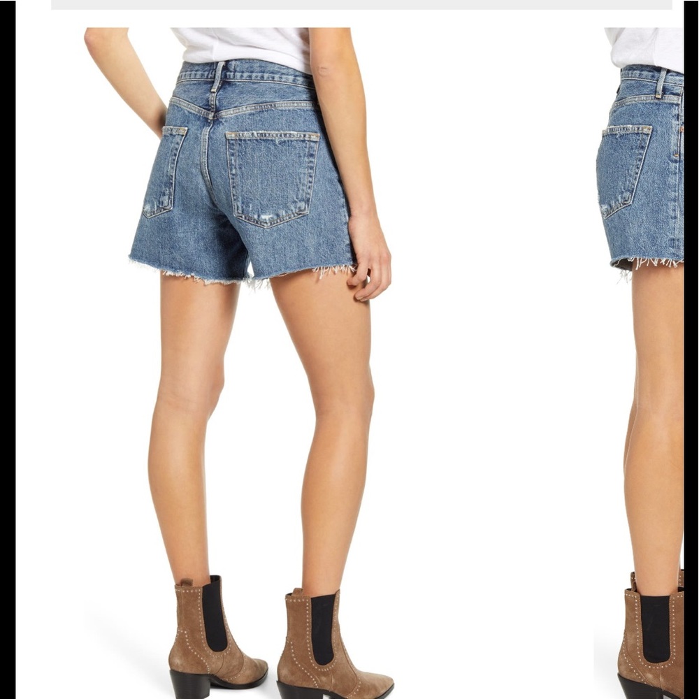 Agolde Reese denim cut off shorts 25